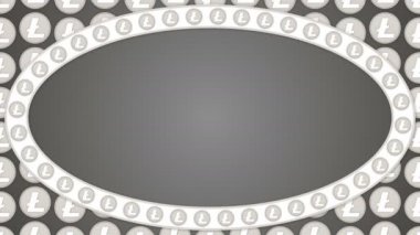 Litecoin cryptocurrency arka plan elips kenarlık çerçeve