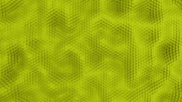 Шестиугольник Подвижной Поверхности Желтый Анимационный Фон — стоковое видео