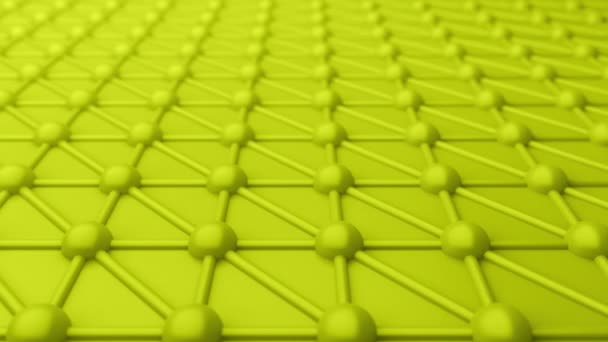 Atomic Structure Molecular Geometric Moving Yellow Surface — Stock Video