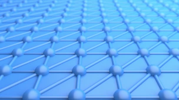 Atoom Structuur Molecuulgeometrisch Bewegend Blauw Oppervlak — Stockvideo
