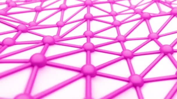 原子構造分子幾何学紫と白の表面 — ストック動画