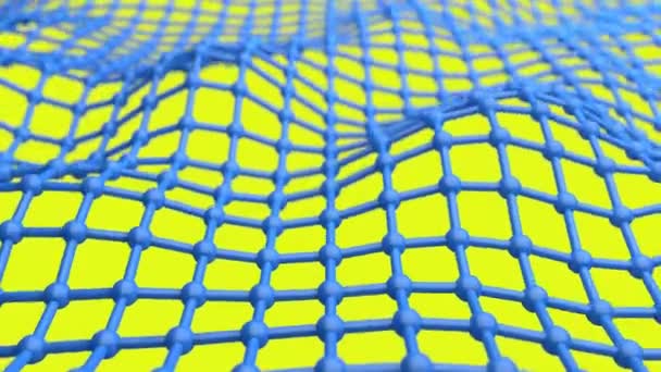 Structure Atomique Surface Géométrique Moléculaire Bleue Jaune — Video