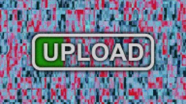 Upload Fehlschlagen Meldung Fortschrittsbalken Pixel Computerbildschirm Animation — Stockvideo