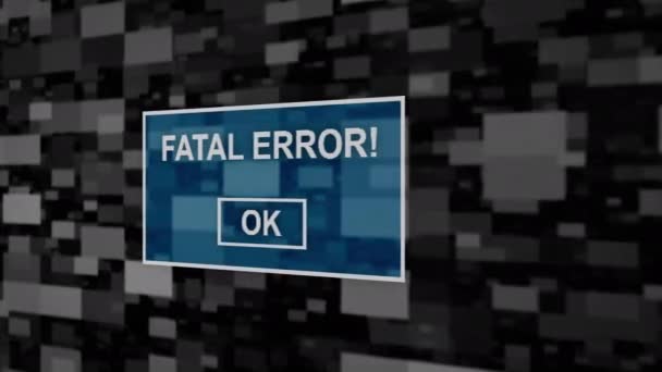 Message d'erreur fatale pixel animation écran d'ordinateur gros plan 