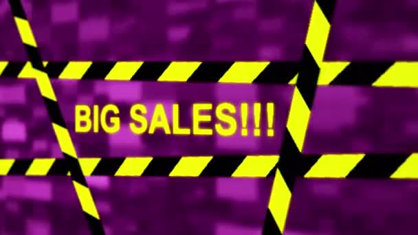Big Sales Pixel Computer Screen Animation — Stock Video