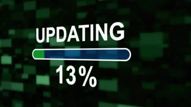 Aktualisierung Der Fortschrittsbalken Countdown Computeranimation Auf Dem Bildschirm — Stockvideo