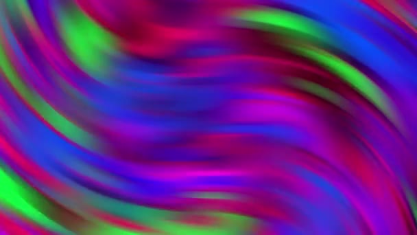 Абстрактные Сине Фиолетово Зеленые Волны Окрашенные Анимационным Фоном — стоковое видео