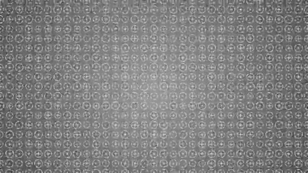 Croix et cercles blancs tournants fond gris animé 