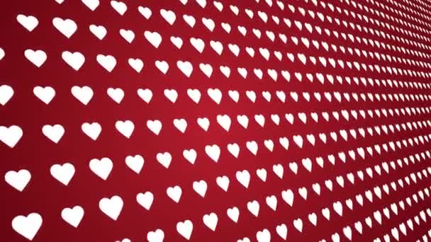 Likes Heart Pattern Animated Red Background Close — 图库视频影像