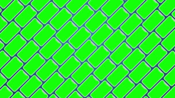 Smartphones Diagonal Pattern Greenscreen Animated Background — Stock Video