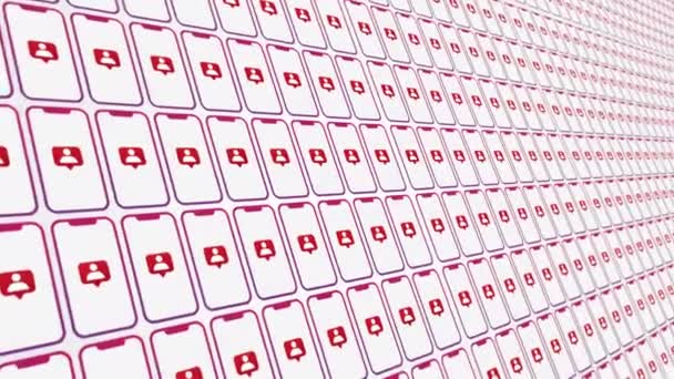 Smartphones Pattern Followers Animated Background Close — Stock Video
