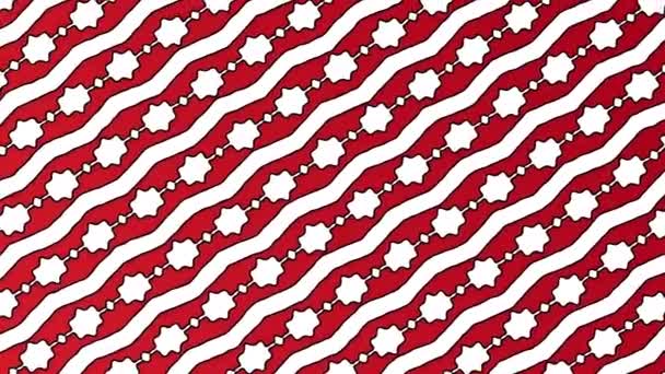 Cartone Animato Zig Zag Rosso Bianco Linee Christmass Animato Sfondo — Video Stock