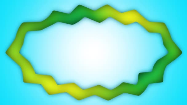 Gradient Cartoon Zigzag Green Ellipse Frame Animation — 비디오