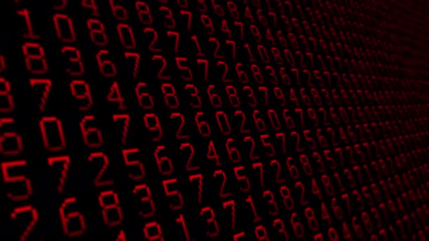 Chiffres motif rouge close up fond animé 