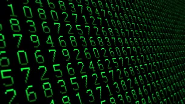 Numéros vert motif fermer arrière-plan animé 