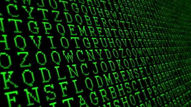 Lettres de l'alphabet motif vert gros plan fond animé 