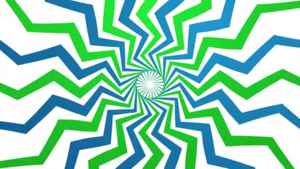 Rayos Zig Zag Formas Verde Azul Fondo Animado — Vídeos de Stock