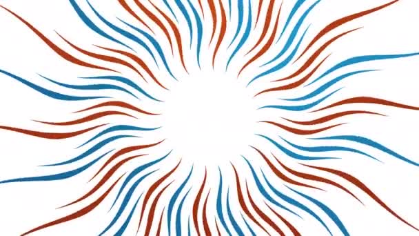 光線と波状の赤青のアニメーションの背景 — ストック動画