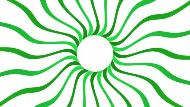 Волнистые Лучи Зеленый Анимированный Фон — стоковое видео