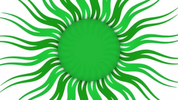 Green Frame Ellipse Banner Wavy Shapes Animation — Stock Video