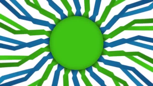 Green Frame Ellipse Banner Wavy Shapes Animation — Stock Video