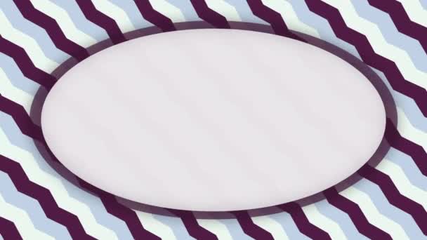 Белый Фрейм Эллипса Баннер Фиолетовых Волнистых Форм Анимации — стоковое видео