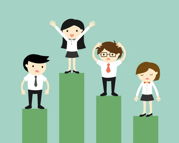 İş kavramı, rekabet iş adamları. Vektör çizim.