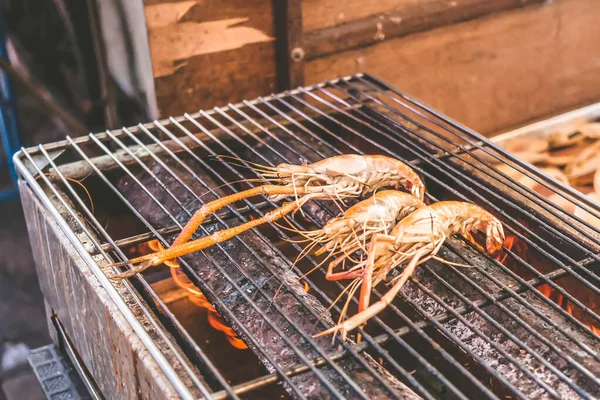 Grilled shrimp on the stove.