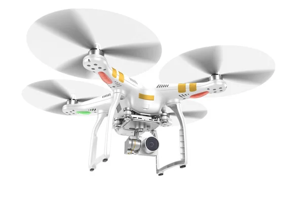 Λευκό ύψους drone με κάμερα βίντεο 3d — Φωτογραφία Αρχείου