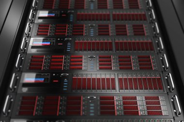 Server datacenter 3d panelleri