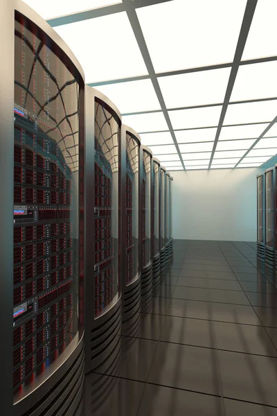 Serverraum, Telekommunikation, Datenschutz, 3d — Stockfoto