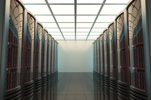 Serverraum, Telekommunikation, Datenschutz, 3d — Stockfoto