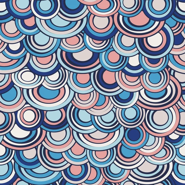 Échelle de poisson faite de cercles motif sans couture, fond abstrait dans des couleurs douces à la mode. — Image vectorielle