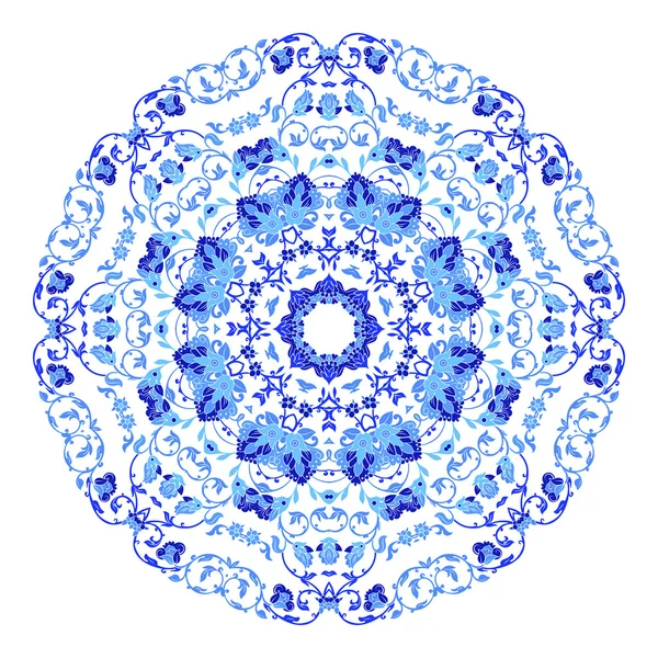 Hermoso mandala ornamental redondo. Copo de nieve hecho en vector. Elemento perfecto para cualquier otro tipo de diseño, cumpleaños y vacaciones, caleidoscopio, yoga, india, árabe, copo de nieve — Vector de stock