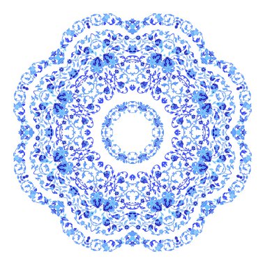 Güzel yuvarlak süs mandala. Pul vektör içinde yapılan kar. Herhangi bir diğer tür tasarım, doğum günü ve tatil, kaleydoskop, yoga, Hindistan, Arapça, kar tanesi için mükemmel ögesi