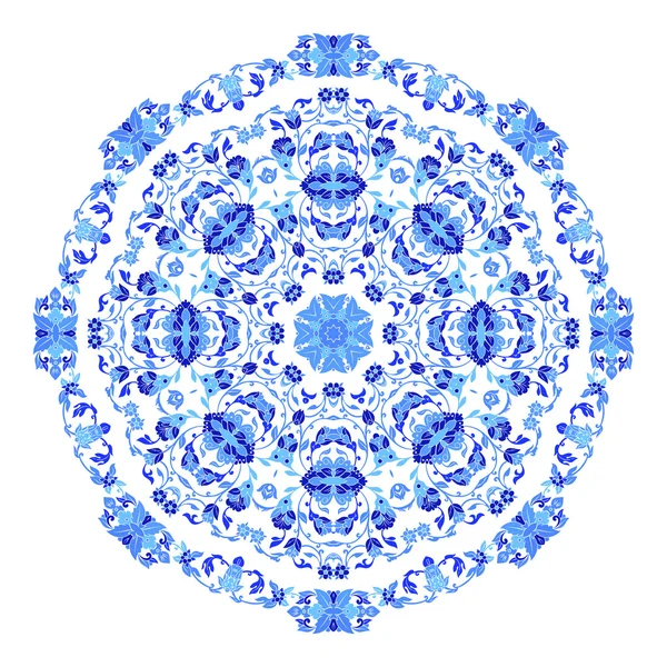 Hermoso mandala ornamental redondo. Copo de nieve hecho en vector. Elemento perfecto para cualquier otro tipo de diseño, cumpleaños y vacaciones, caleidoscopio, yoga, india, árabe, copo de nieve — Vector de stock