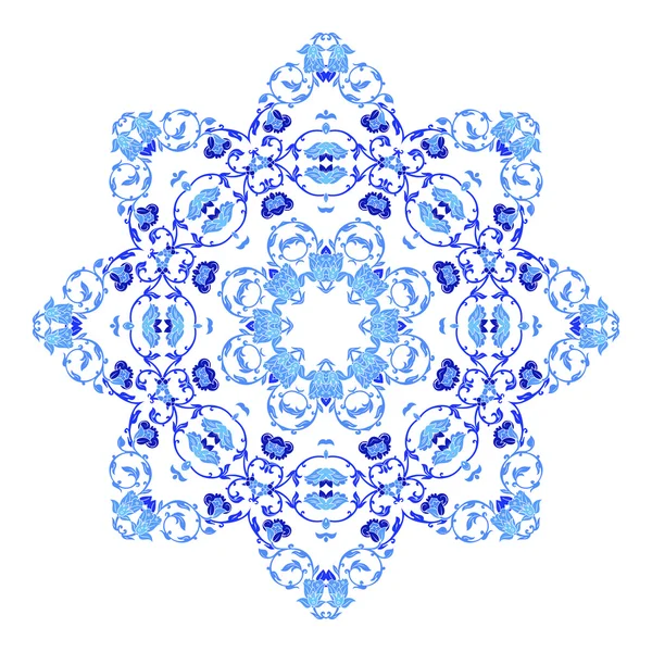 Mandala ornamental redonda bonita. Flake de neve feita em vetor. Elemento perfeito para qualquer outro tipo de design, aniversário e feriado, caleidoscópio, ioga, Índia, árabe, floco de neve —  Vetores de Stock