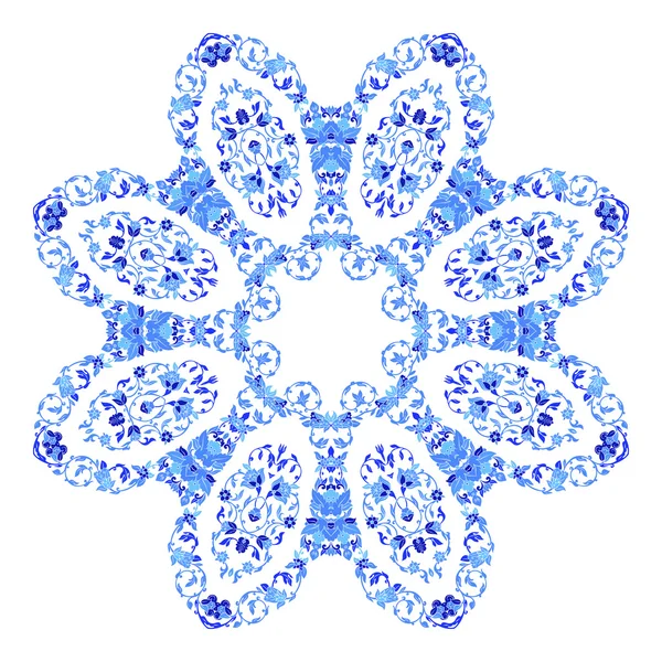 Hermoso mandala ornamental redondo. Copo de nieve hecho en vector. Elemento perfecto para cualquier otro tipo de diseño, cumpleaños y vacaciones, caleidoscopio, yoga, india, árabe, copo de nieve — Vector de stock