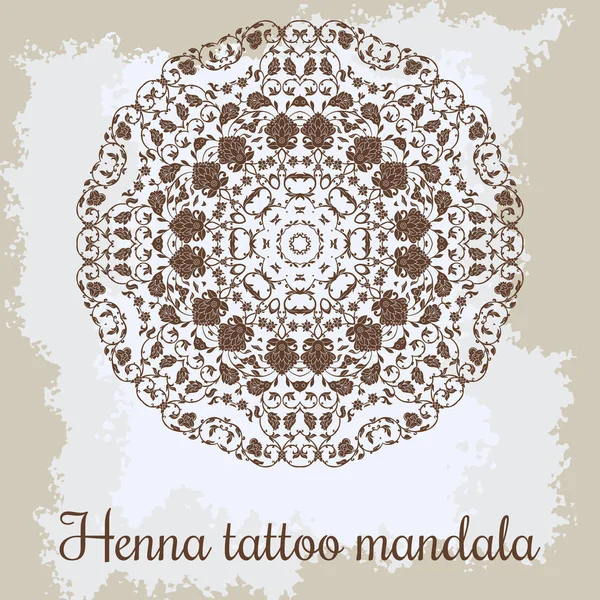 Mandala. Bonito ornamento redondo floral desenhado à mão. Padrão ornamental vintage de renda étnica. Pode ser usado para design de tecido, papel decorativo, teia, bordado, tatuagem, etc. . —  Vetores de Stock