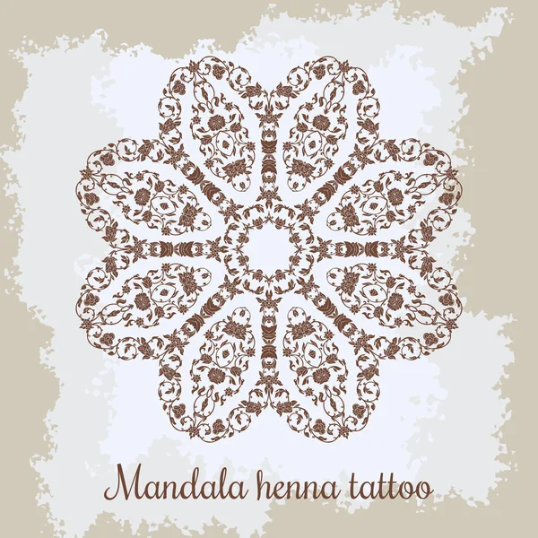 Mandala. Indah tangan digambar bunga bulat ornamen. Renda etnis kuno ornamental pola. Dapat digunakan untuk desain kain, kertas dekoratif, web, bordir, tato, dll . - Stok Vektor