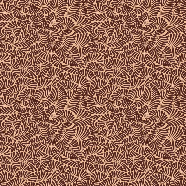 Simple and beautiful seamless pattern for design, beige wallpaper with brown swirls — стоковый вектор