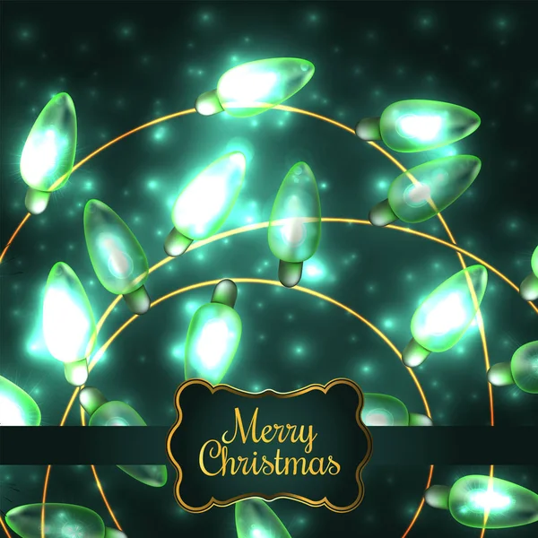 Los elementos vectoriales se pueden utilizar como telón de fondo para la decoración de Año Nuevo. Ilustración de vacaciones, guirnalda eléctrica luminosa, bombillas brillantes y alambre — Archivo Imágenes Vectoriales