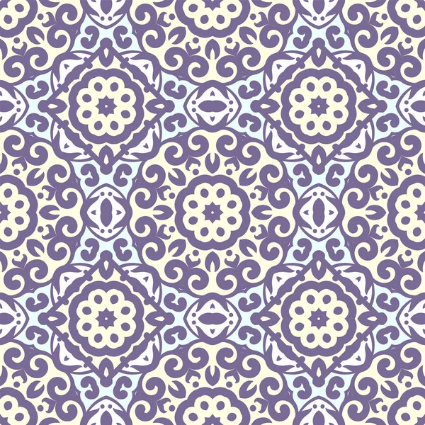 Vektor nahtlose Muster mit hellen Ornamenten. Fliesen im östlichen Stil. Zierklöppelei. kunstvolle Wirbel geometrisches Dekor für Tapeten. traditionelles arabisches Mosaik — Stockvektor