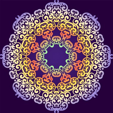 Hassas girdap mandala desen. Vektör arka plan. Vintage dekoratif öğeler. Yumuşak renkli arka plan. Islam, Arapça, Indian, Osmanlı motifleri.