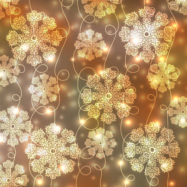 Fond de lumière de Noël avec flocons de neige. Illustration vectorielle peut être utilisé comme toile de fond pour votre conception — Image vectorielle