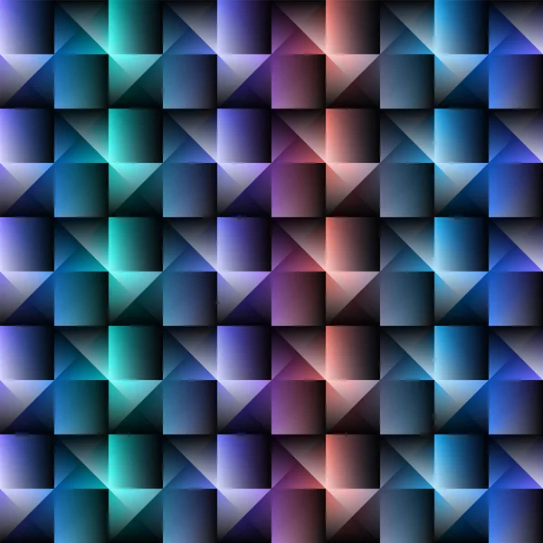 3d квадратна мозаїка безшовний візерунок. Вінтажна барвиста текстура з веселковими кольорами. Векторні ілюстрації . — стоковий вектор