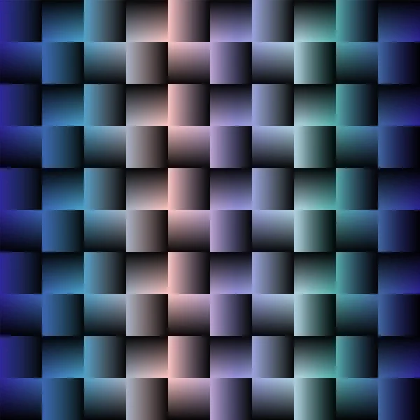 3d 스퀘어 모자이크 완벽 한 패턴입니다. 무지개 색상으로 빈티지 다채로운 텍스처입니다. 벡터 일러스트 레이 션. — 스톡 벡터