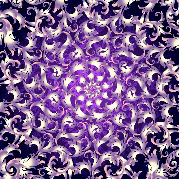 Pozvánka s krajkové mandala v indickém stylu. Český ornament. Royal purple kruh kružbami. Unikátní šablona pro konstrukci nebo pozadí — Stockový vektor