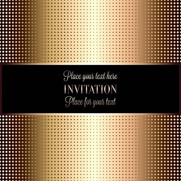 Baroque background with antique, luxury black and metal silver frame, template banner, halftone dot decoration, perfect for invitation or greeting card, stylish and contemporary design — Stock Vector