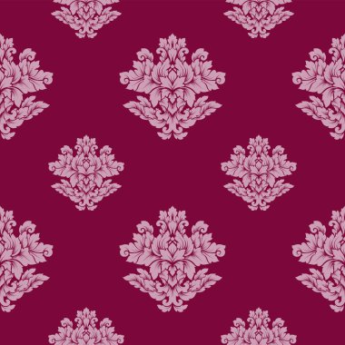 Damasko seamless modeli karmaşık tasarım. Lüks royal süsleme, Victoria doku duvar kağıdı, tekstil, ambalaj. Mükemmel çiçek Barok dantelli güzelleşmek içinde vintage koyu kırmızı renk
